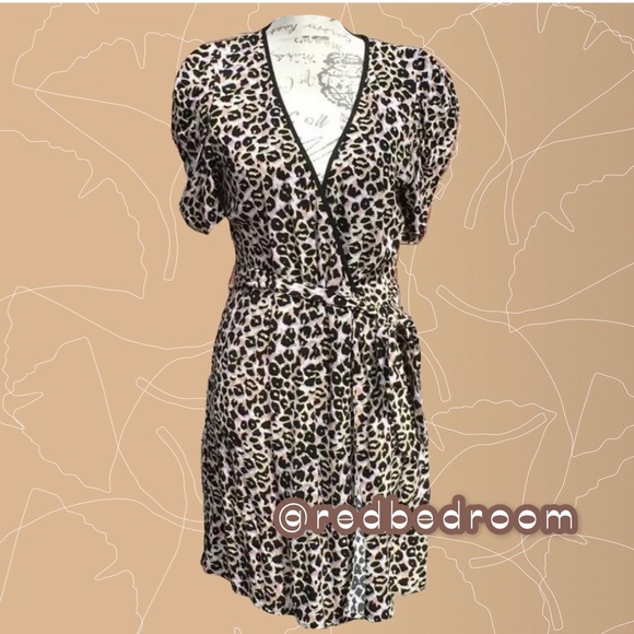 Leopard Print Wrap Dress - Picture 2 of 2